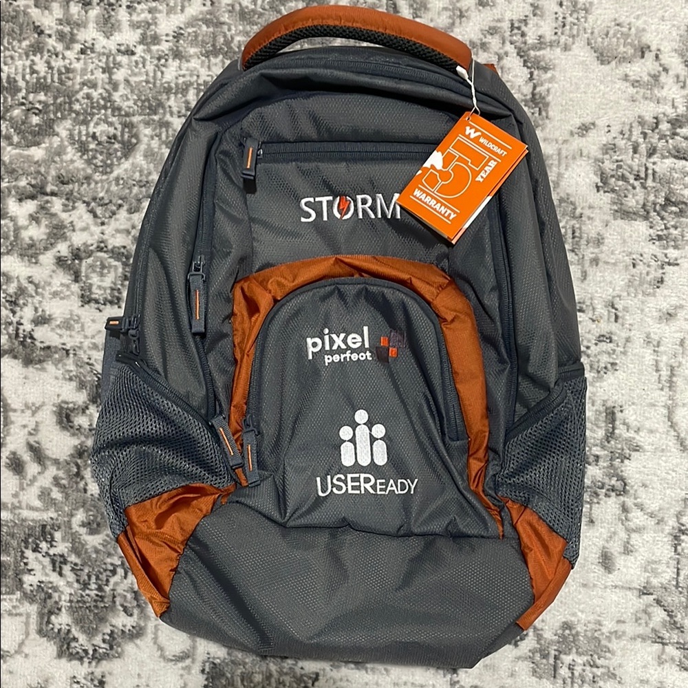 Storm Gray and Orange Backpack